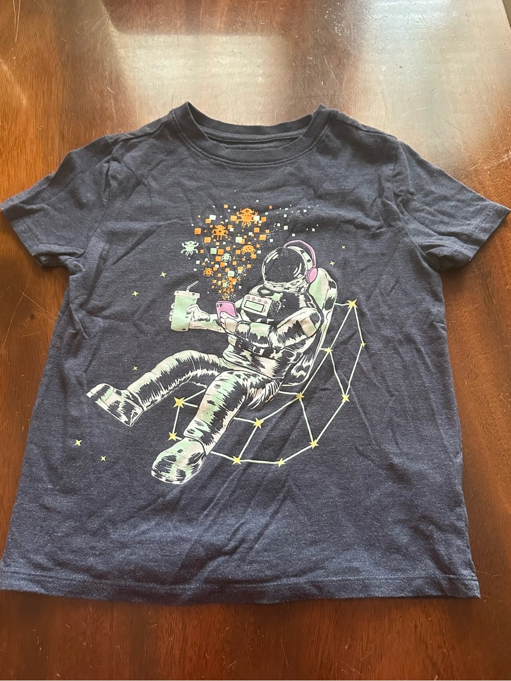 Cat and Jack Grey Astronaut T-Shirt Pressed Upon Purchase